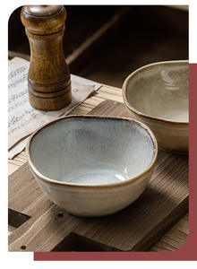 เซรามิกสไตล์เรโทรญี่ปุ่นรูปทรงไม่สม่ำเสมอ- เหมาะสำหรับใช้ในบ้านเป็นชามข้าว ชามโจ๊ก ชามเล็ก ชามข้าว - Product Image 2