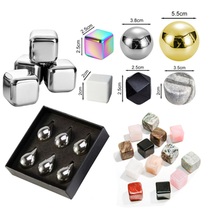 Logo personnalisé couleur taille garde vos boissons froides argent or gris blanc noir whisky pierre glace pierre glaçon - Product Image 1