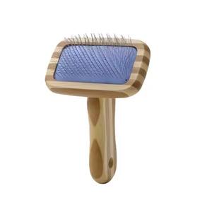Peine de madera para mascotas, venta al por mayor, masaje, removedor de pelo bonito, cepillo para perros y gatos para el cuidado, Mini Goma de bambú, aguja fina pequeña personalizada - Product Image 1