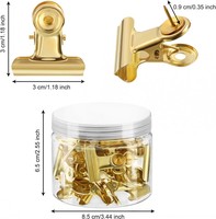 Lot de 30 épingles à pression en fer doré style Art Déco avec clips, pour tableau en liège, écologiques, réglables, Xuchi