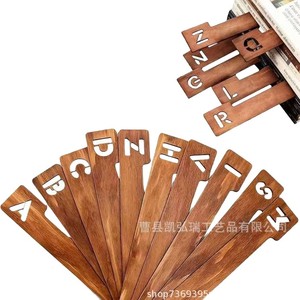 Marcadores de Libros de Madera Creativos con las 26 Letras del Alfabeto para Libros Infantiles, Cuadernos y Separadores de Discos de Vinilo - Product Image 1