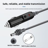 Câble de charge double allume-cigare DC 5521 avec connecteur mini étanche et options de longueur de 2m/3m/5m