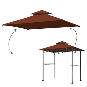 Soffitto di ricambio per padiglione da giardino esterno impermeabile, rosso vino con prese d'aria, sostituire il gazebo per terrazza capannone - Product Image 1