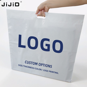 JIJID Sacs en Plastique à Poignées Découpées pour Emballage de Vêtements de Boutique, Impression de Logo Personnalisée, Sacs de <span class=keywords><strong>Courses</strong></span> de Marque sur Mesure - Product Image 1