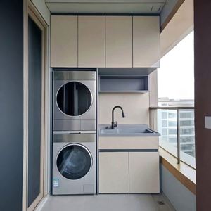 ชุดตู้ซักผ้าดีไซน์ทันสมัยสำหรับเครื่องซักผ้าปรับแต่งได้ - Product Image 3