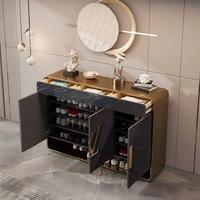 Meuble à chaussures italien de luxe moderne, console d'entrée minimaliste avec tiroirs, grand meuble de rangement pour salon