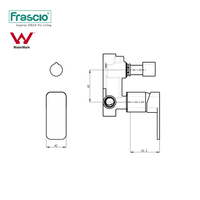Frascio Filigrane Laiton Chaud Froid Robinet Mitigeur Bain-Douche avec Inverseur Finition Polie Mitigeur Douche Dissimulée