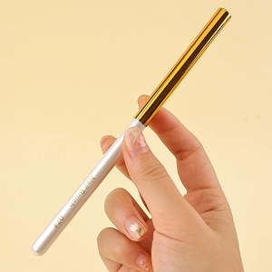 Ensemble de 12 pinceaux à ongles en métal avec logo personnalisé, manche en métal, poils en nylon, pointes ovales pour la création d'ongles professionnels - Product Image 5