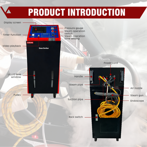 منظف بخار عالي الضغط Schucars S-115، آلة تنظيف بدرجة حرارة عالية لمحرك السيارة والزيت وتكييف الهواء - Product Image 2