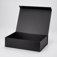 Boîte cadeau magnétique pliable noire mate, boîte rigide personnalisée avec logo pour vêtements, cosmétiques, emballage cadeau de luxe