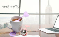Cadeau de Noël coeur forme thé infuseur passoire filtres diffuseur avec plateau en silicone pour feuilles mobiles thé raide cadeaux saisonniers