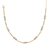 Mode femmes 18K plaqué or été cheville glacé Bling goutte d'eau CZ pierre bijoux glissants avec pied chaîne lien laiton matériel