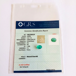 มรกตสีเขียวทรงรีธรรมชาติที่ได้รับการรับรอง - Product Image 1