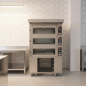 Four à pâtisserie professionnel à 3 niveaux et 6 plateaux avec porte en verre, personnalisable en usine pour le pain, la pâtisserie, les boulangeries - Product Image 1