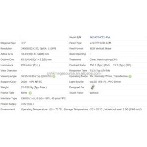 LCD screen supplier NL2432HC22-40A 3.5 inch 240*320 Industrial Grade <b>Display</b> <b>Panels</b> Brand New Original LCD <b>Panel</b> - Product Image 2