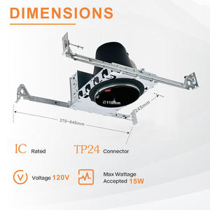 ETL 4 pulgadas Led Downlight Carcasa TP24 Remodelación IC Carcasa Negro 4 "Marco Pull-up Empotrable Potlight Carcasa - Product Image 6
