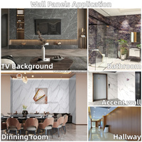 Panneaux muraux en PVC gris imperméables à l'eau, aspect marbre, multicolores, pour la rénovation des murs d'hôtels et de villas
