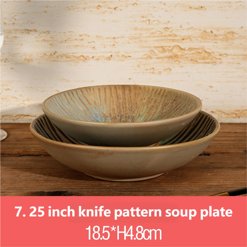 7.25 inch knife pattern soup plate