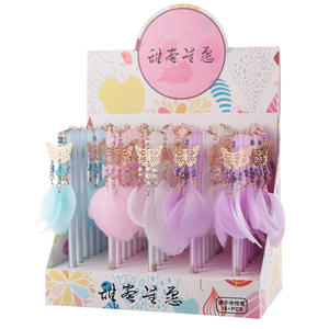 Nieuwe Veren Vlinder Hanger Pen Meisje Hart Schattige Vlinder Hanger Student Briefpapier Sneldrogende Neutrale Pen - Product Image 6