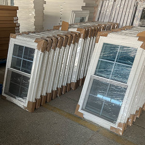 Bán buôn tùy chỉnh PVC đôi kính Tempered Kính dọc <span class=keywords><strong>Sash</strong></span> thiết kế cửa sổ Vinyl uPVC đôi Top TREO CỬA SỔ - Product Image 3