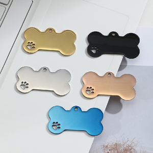 Оптовая продажа, персонализированные бирки для собак из нержавеющей стали, пользовательские лазерные гравированные бирки для домашних животных, дизайн костей, полированная техника для сувениров - Product Image 2