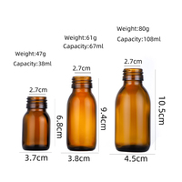 Vente en gros de flacons de sirop pharmaceutique en verre de 30 ml, 60 ml, 100 ml, 125 ml, 150 ml, 200 ml, 300 ml, 500 ml, flacon de sirop contre la toux