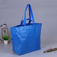Sac fourre-tout en PP tissé tendance, fourni par l'usine, laminé avec impression couleur, sac en plastique tissé épaissi, fermeture éclair arc-en-ciel, vente en gros