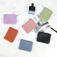 Porte-monnaie portable en cuir PU pour entrepôt, petite pochette zippée avec chaîne, pour hommes et femmes