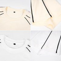Camiseta Holgada de Jersey de Alta Calidad Personalizada de 180g con Estampado de Líneas en Contraste y Diseño de Hombros Cómodo