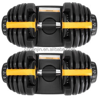Haltère intelligent 15 kg à poids réglables rapidement, ensemble d'haltères libres de 24 kg pour l'entraînement de force à domicile ou en salle de sport
