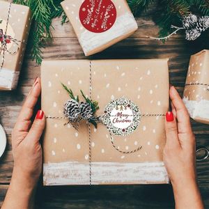 Joyeux Noël, étiquettes rondes autocollantes, 500 pièces/rouleau, autocollants personnalisés pour cadeaux et pâtisseries - Product Image 2