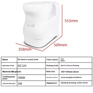 Structure monobloc de toilette électrique RV entièrement automatique avec fonction <span class=keywords><strong>d</strong></span>'écrasement pour accessoires de salle de bain - Product Image 3