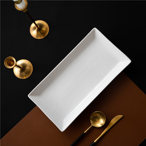 Assiettes rectangulaires modernes pour mariage, hôtel, restaurant, dîner, vente en gros, vaisselle, <span class=keywords><strong>assiette</strong></span> en porcelaine blanche - Product Image 2