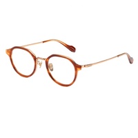 Monture de lunettes vintage japonaise en acétate et titane, unisexe, de créateur, pour myopie, avec étui, anti-lumière bleue