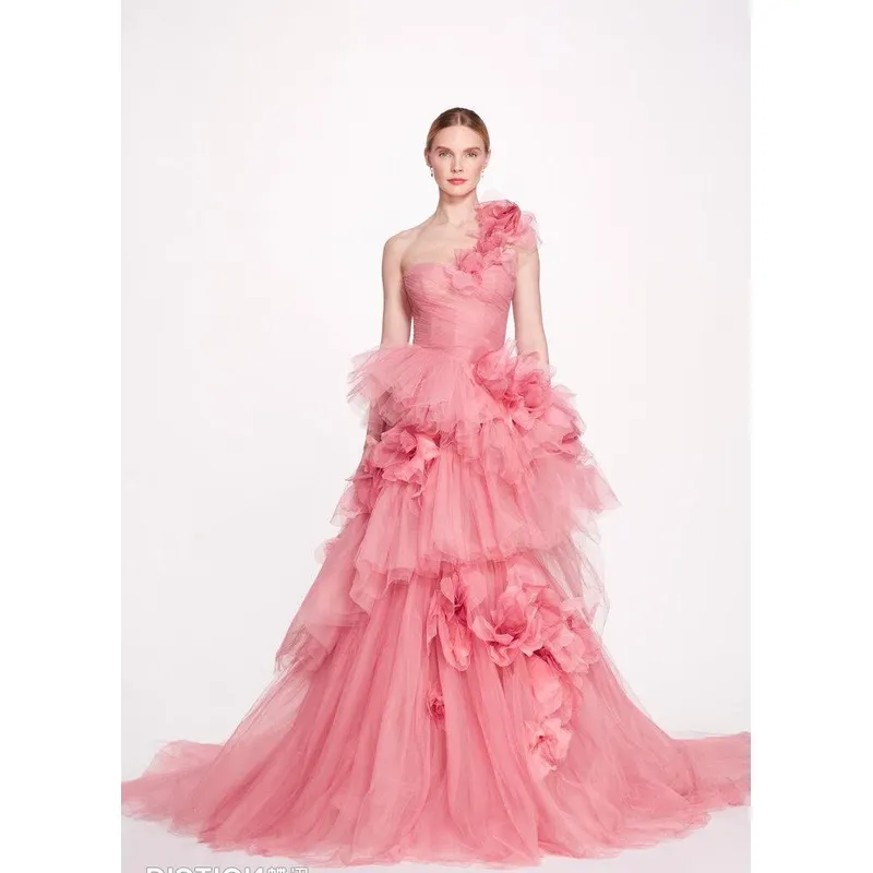 Vestido longo de festa feminino rosa estilo ocidental A8569 para mulheres, vestido maxi de malha para festas de casamento