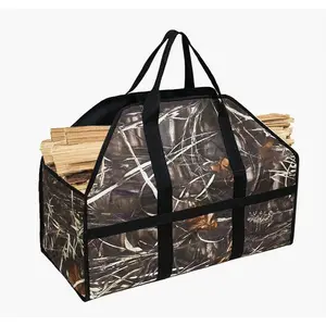 Custom New Fire Wood Holder Log Tote Bag Fireplaces Firewood Carrying Log Bag