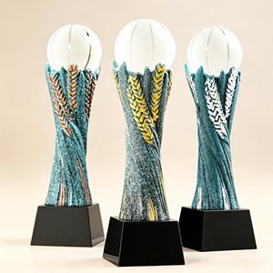 Trophée en résine cristalline pour les vainqueurs de football, basketball, baseball, volley-ball, tennis, avec gravure laser personnalisée - Product Image 3