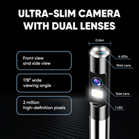 360 °   Endoscope à double objectif avec écran HD 1080p pour l'inspection des tuyaux et des moteurs