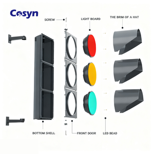 Feux de signalisation routière solaires certifiés CE, flèche gauche, flèche droite, figure-30 cm, 300 mm, avec bol LED résistant aux chocs - Product Image 3