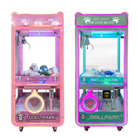 Mesin Cakar Kaca Penuh Maker Factory 360, Dioperasikan dengan Koin/Uang Kertas, Untung Tinggi, Kabinet Penjual Mainan Boneka Pink, Jeu De Pince