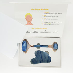 Rodillo Facial de Cuarzo Rosa y Jade 100% Natural para Masaje Facial, Marca Privada al por Mayor - Product Image 4