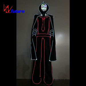 Costume de Clown Lumineux à Fibres Optiques LED pour Spectacle de <span class=keywords><strong>Cirque</strong></span>, Fête d'Halloween, Performance Scénique, Défilé de <span class=keywords><strong>Carnaval</strong></span> - Product Image 3