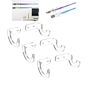 <strong>Wall</strong> <strong>Mounted</strong> Clear Acrylic Lightsaber Stand Lucite <strong>Wall</strong> Bracket Holder Acrylic Lightsaber <strong>Swords</strong> Light Saber Display Rack - Product Image 1