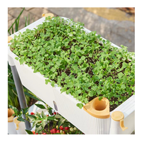 Chariot de jardinage mobile multicouche en PP de qualité alimentaire avec revêtement PE, sur roues, pour culture de légumes sur balcon urbain ou à domicile