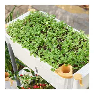 Bacia universal para plantar morangos com rodas e varanda, vaso de três camadas para interior e jardim