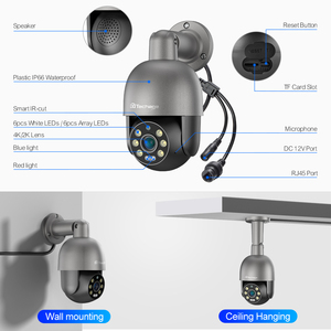 Kit de Cámara CCTV POE PTZ Quarkview <span class=keywords><strong>ICsee</strong></span> 8CH 8MP, Kit NVR H.265, Sistema de Cámara de Seguridad POE PTZ 4K con Seguimiento Automático y Doble Lente - Product Image 4