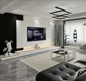 Mueble para TV BALOM Personalizado de 190 cm, Mueble para TV de Madera de Teca para Sala de Estar con 4 Puertas y 2 Cajones - Product Image 5