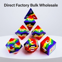 Set Dadu DND Resin Tepi Tajam Langsung dari Pabrik 7pcs Dadu Polihedral Cetak Logo Kustom Aksesoris RPG Meja