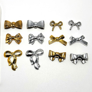 Accesorios de joyería DIY con lazo de mariposa dorado y plateado para decoración de carcasas de teléfono, suministros de manualidades de resina plástica - Product Image 1