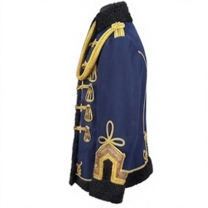 Chaqueta de Húsar Azul Oscuro con Cuello Alto y Botones Decorativos para Disfraces, Uniformes, Fiestas y Actuaciones - Product Image 3
